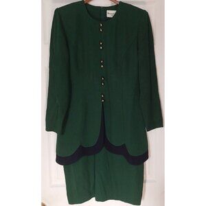 Vintage Danny & Nicole New York Size 8 Dress Green with Button Detail Prop USA